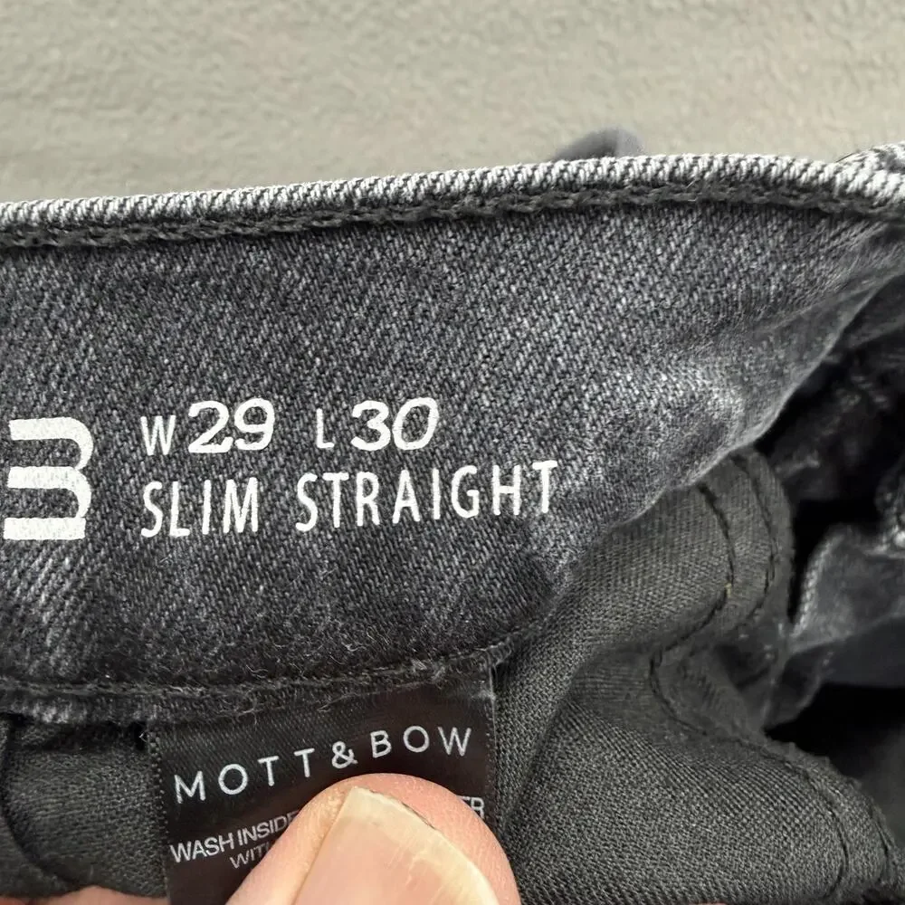 Mott & Bow Jeans Mens 29x30 Gray Wash Slim Straight Stretch‎ Denim Honduras